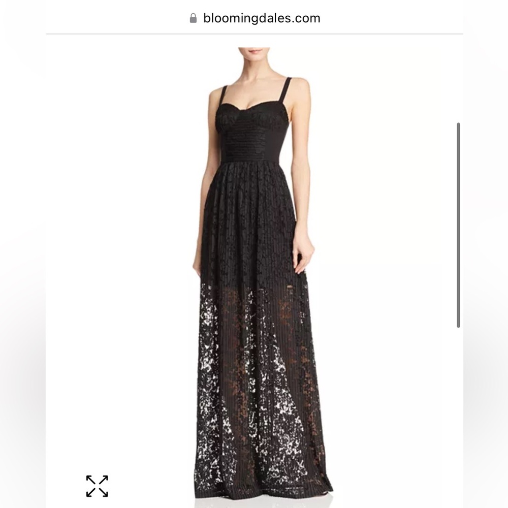 NWT Black Halo Joilette Illusion Lace Gown size 8